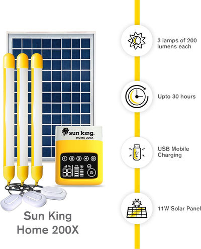 Sun King Home 200X - Solar Lights System, PowerBank, USB Charger