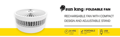 SunKing Foldable Battery Powered Fan - Adjustable Size