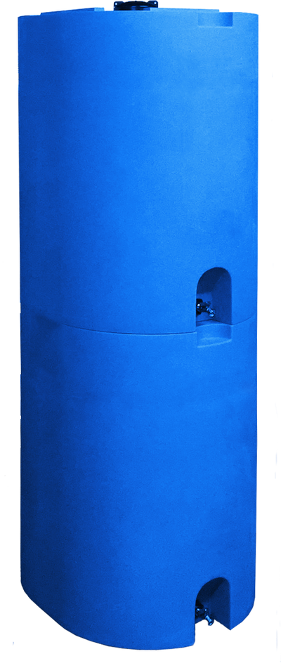 55 Gallon Blue Emergency Water Storage Barrel w/water treatment