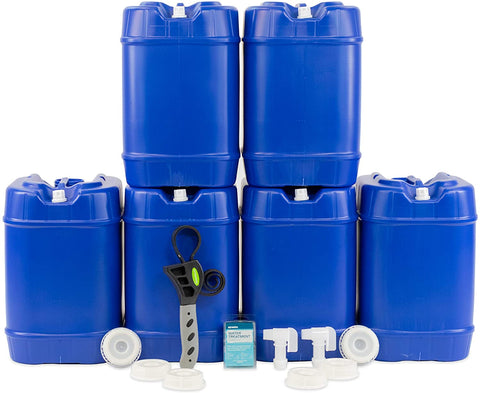 30-Gallon Stackable Water Container Essentials Kit - 6 QTY